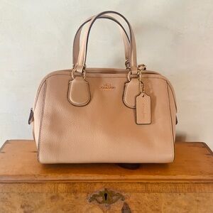 Coach Boston Bag Oat Pebbled Leather